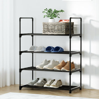 Artiss Shoe Rack Cabinet Stackable 4-tier 12 Pairs Black