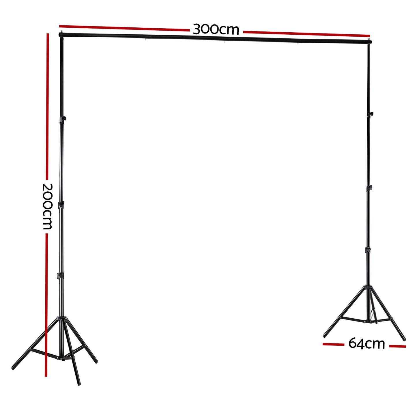 2X3M Photography Backdrop Stand Kit Studio Screen Photo Background Support Set