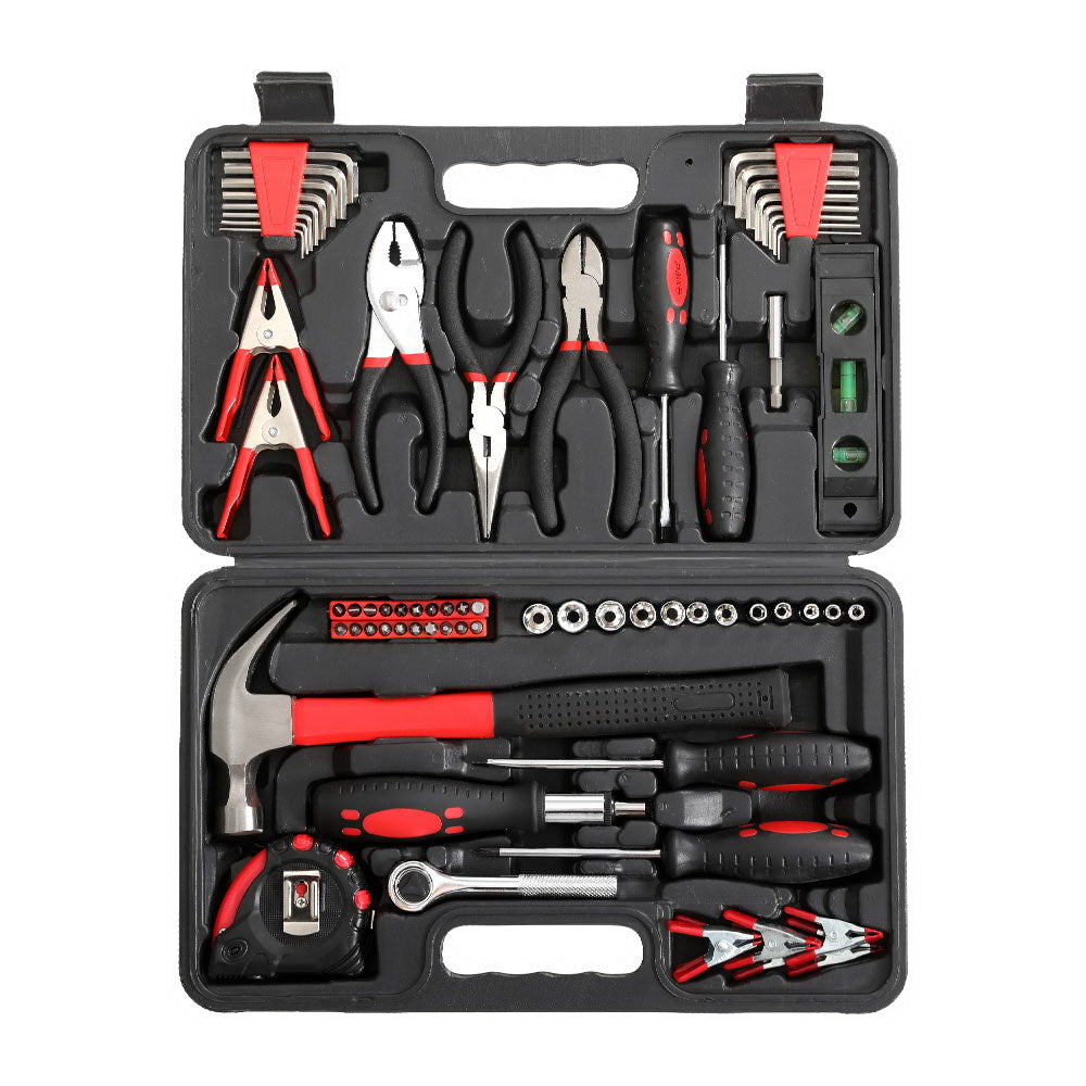 Giantz 70pcs Tool Kit Set Box Household Toolbox Repair Hard Case Black