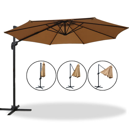 Instahut 3m Outdoor Umbrella Cantilever 360 Degree Tilt Beach Roma Beige