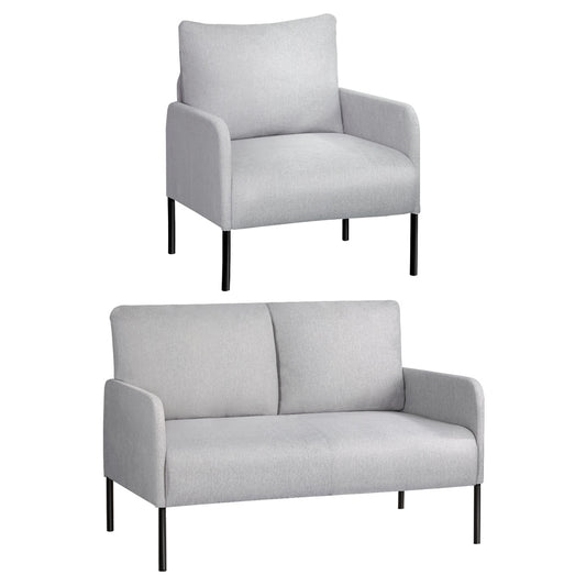 Artiss Armchair 4 Seater Sofa Set Pillow Gery Kane