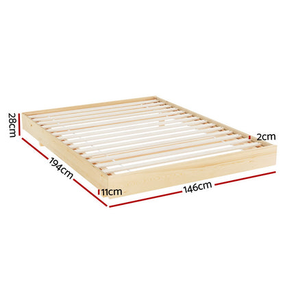 Artiss Bed Frame Double Size Floating Wooden Mattress Base Platform Timber ODIN