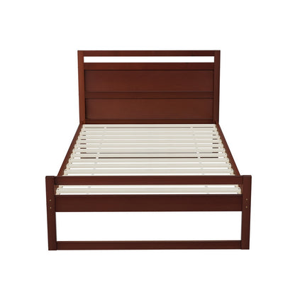 Artiss Bed Frame King Single Size Wooden Walnut WITTON