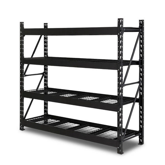 Giantz 2Mx2M Garage Shelving Warehouse Rack Pallet Racking Storage Shelve Black