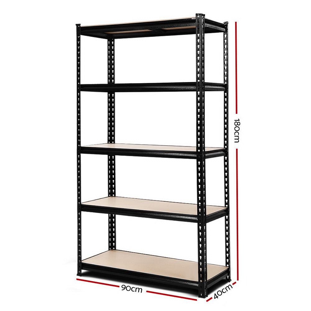 Giantz 1.8M Garage Shelving Warehouse Rack Pallet Racking Storage Shelve Black