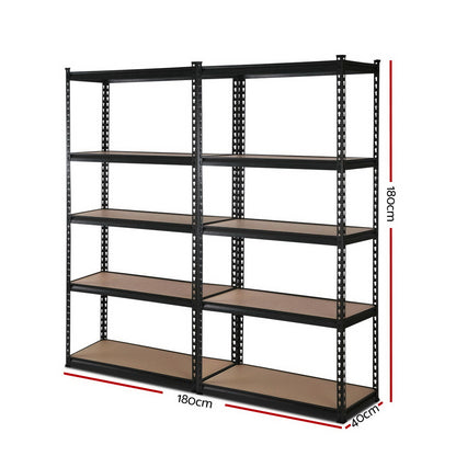 Giantz 2x1.8M Garage Shelving Warehouse Rack Pallet Racking Storage Shelve Black