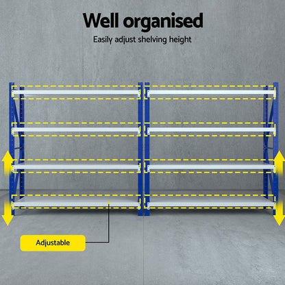 Giantz 4Mx2M Garage Shelving Warehouse Rack Blue