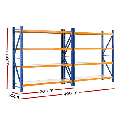 Giantz 4Mx2M Garage Shelving Warehouse Rack Orange